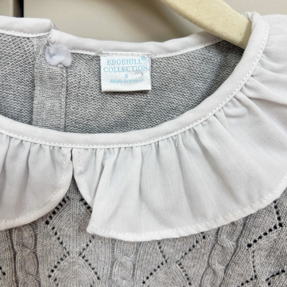 EdgeHill Collection long sleeve peter pan collar sweater - gray - sz 5 - Picture 3 of 9